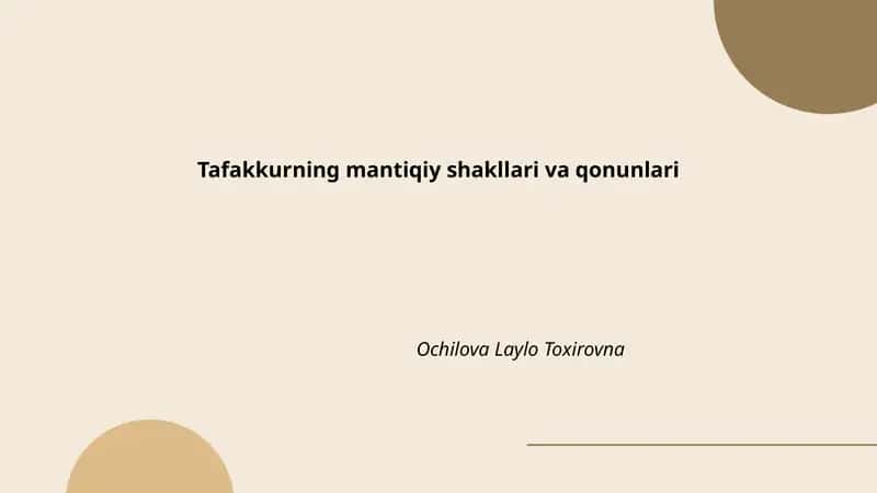 Tafakkurning mantiqiy shakllari va qonunlari