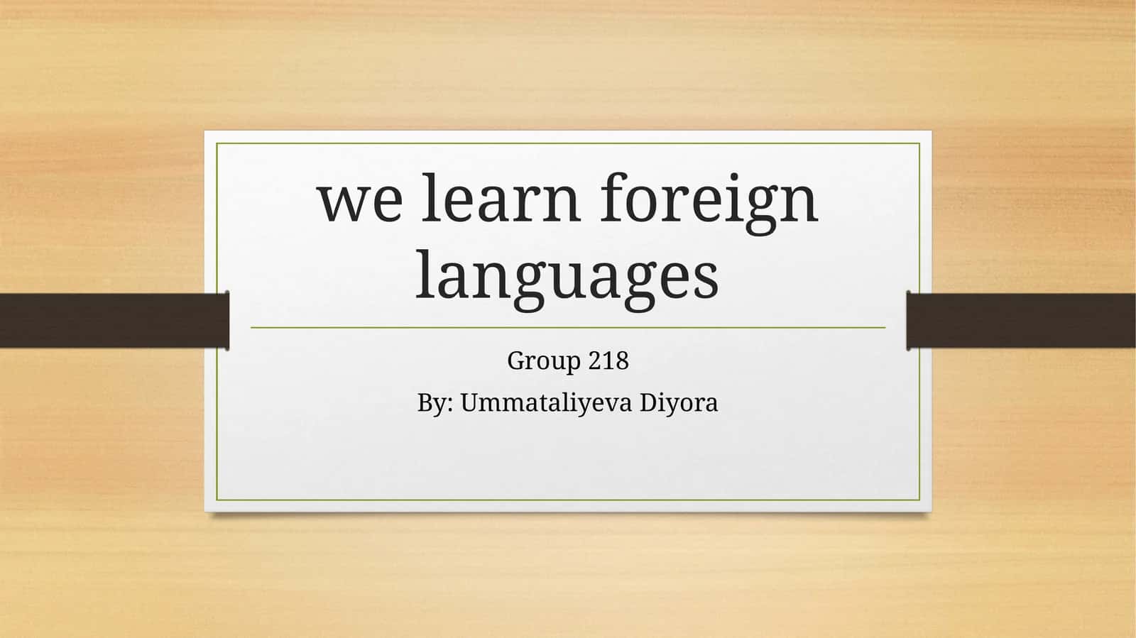 we learn foreign languages