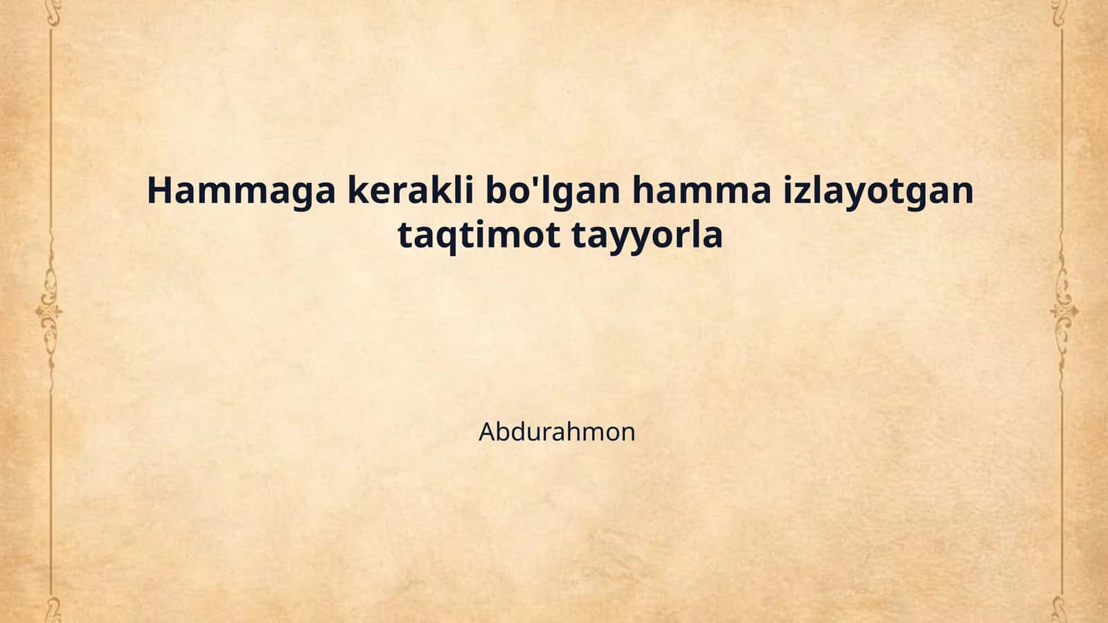 Professional Taqdimot Tayyorlash