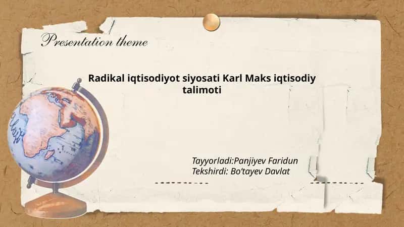 Radikal iqtisodiyot siyosati Karl Maks iqtisodiy talimoti