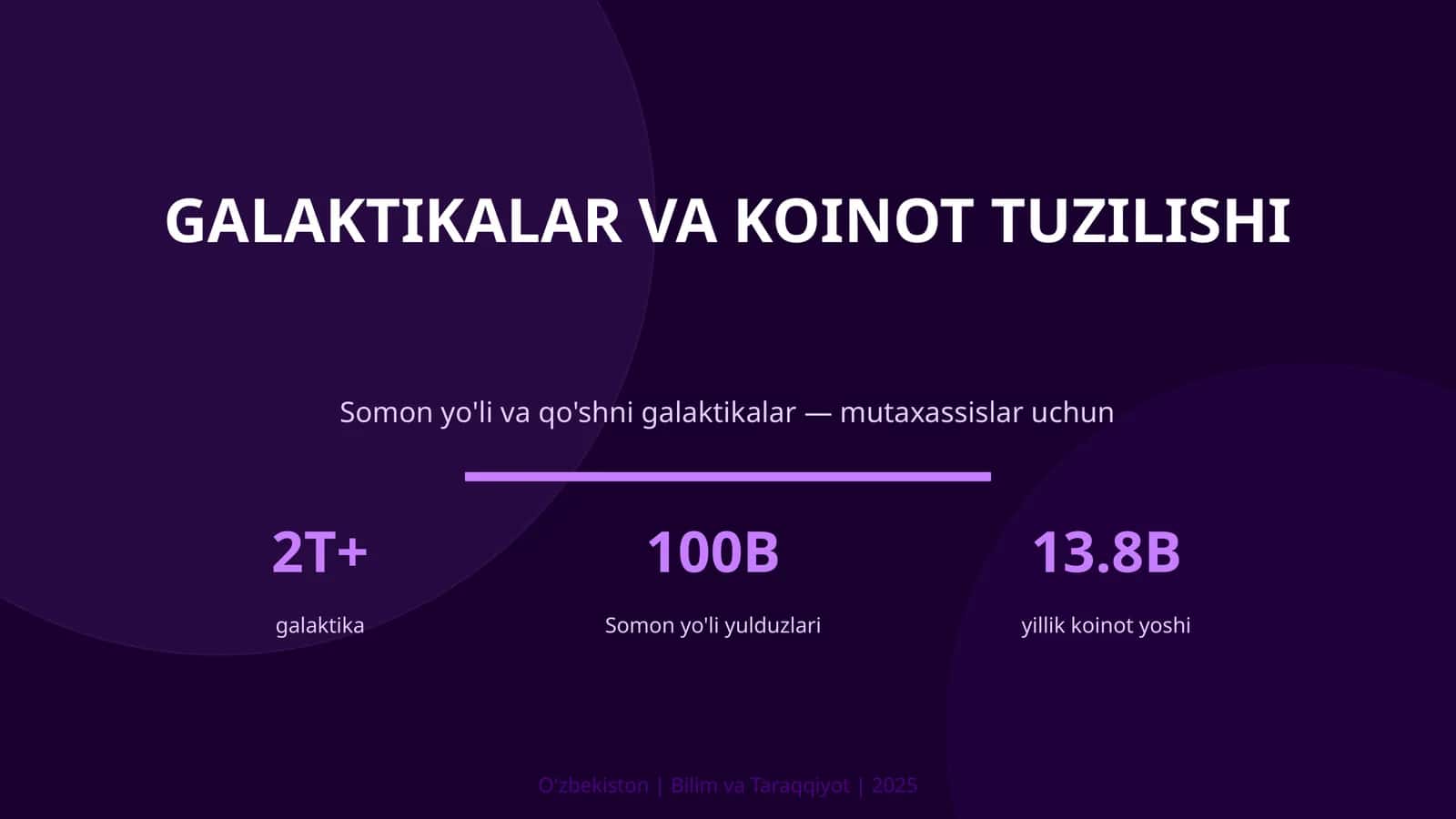 GALAKTIKALAR VA KOINOT TUZILISHI