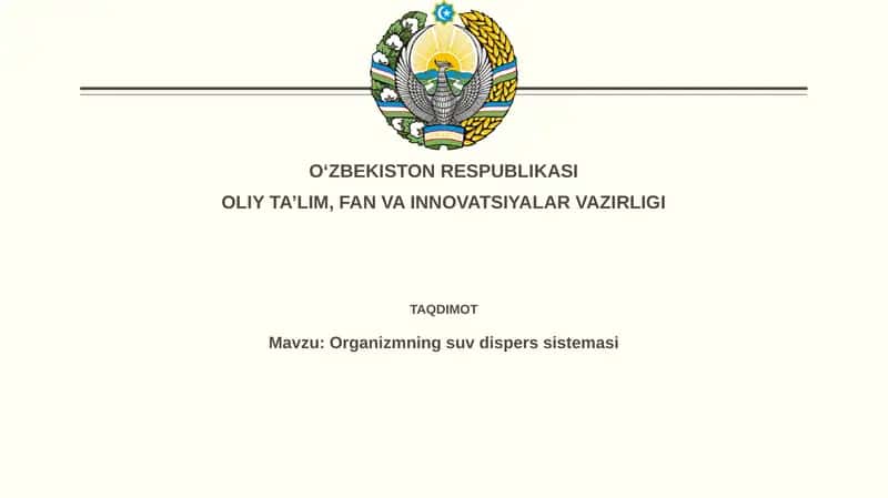 Organizmningsuvdisperssistemasi