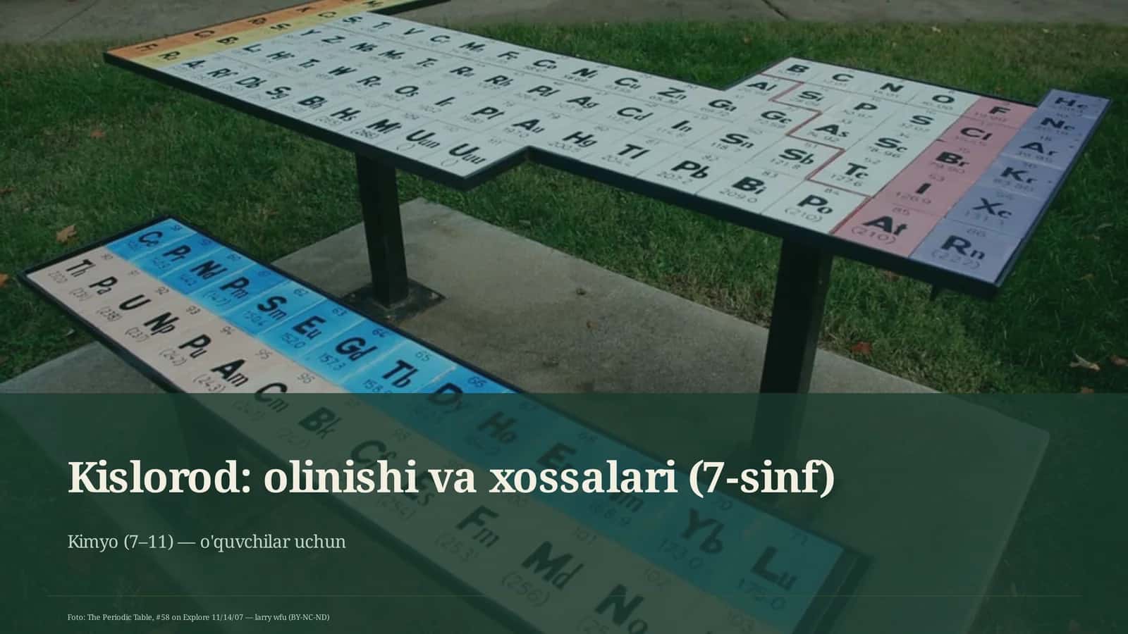 Kislorod: olinishi va xossalari (7-sinf)
