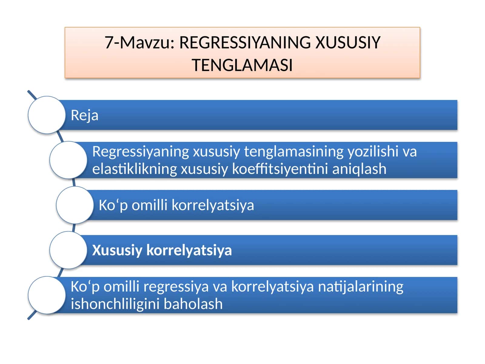 REGRESSIYANING XUSUSIY TENGLAMASI