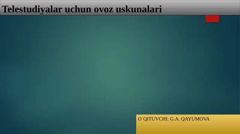 Telestudiyalar uchun ovoz uskunalari