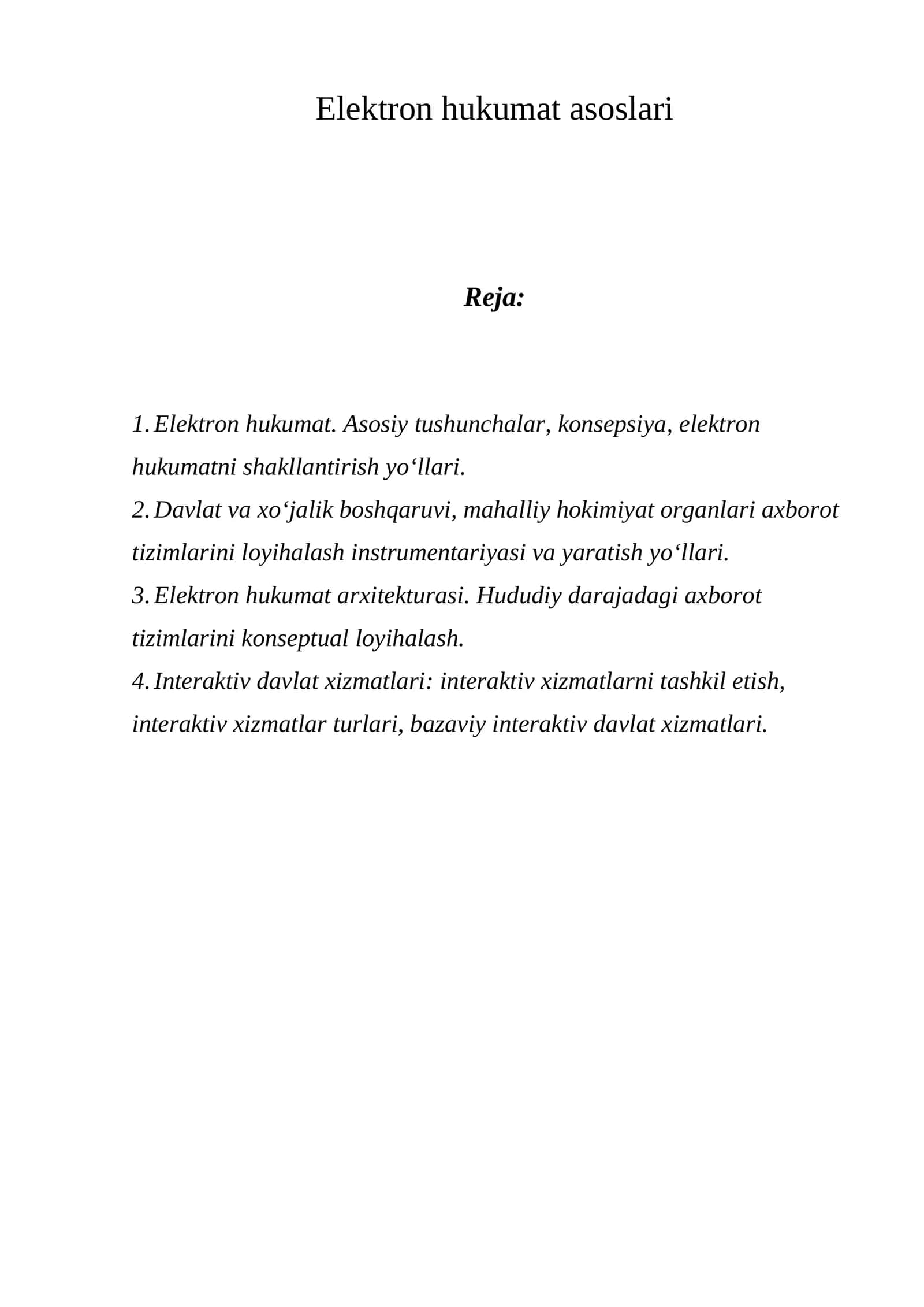 Elektron hukumat asoslari