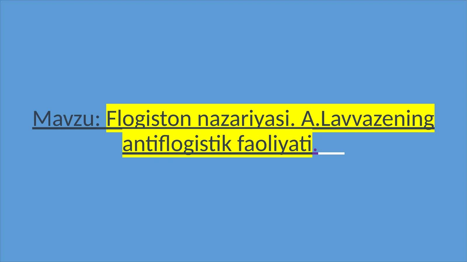 Flogiston nazariyasi