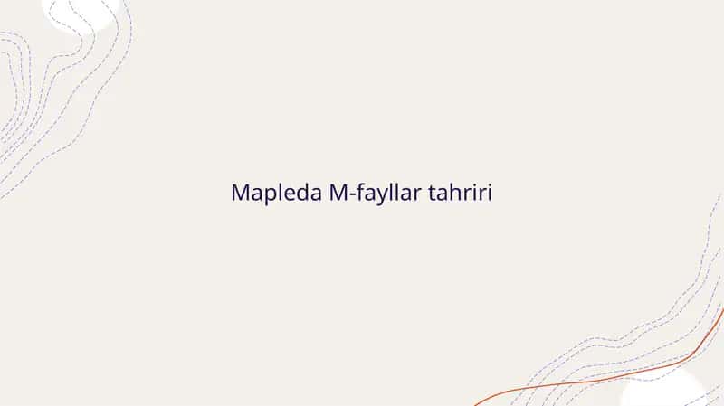Mapleda M-fayllar tahriri