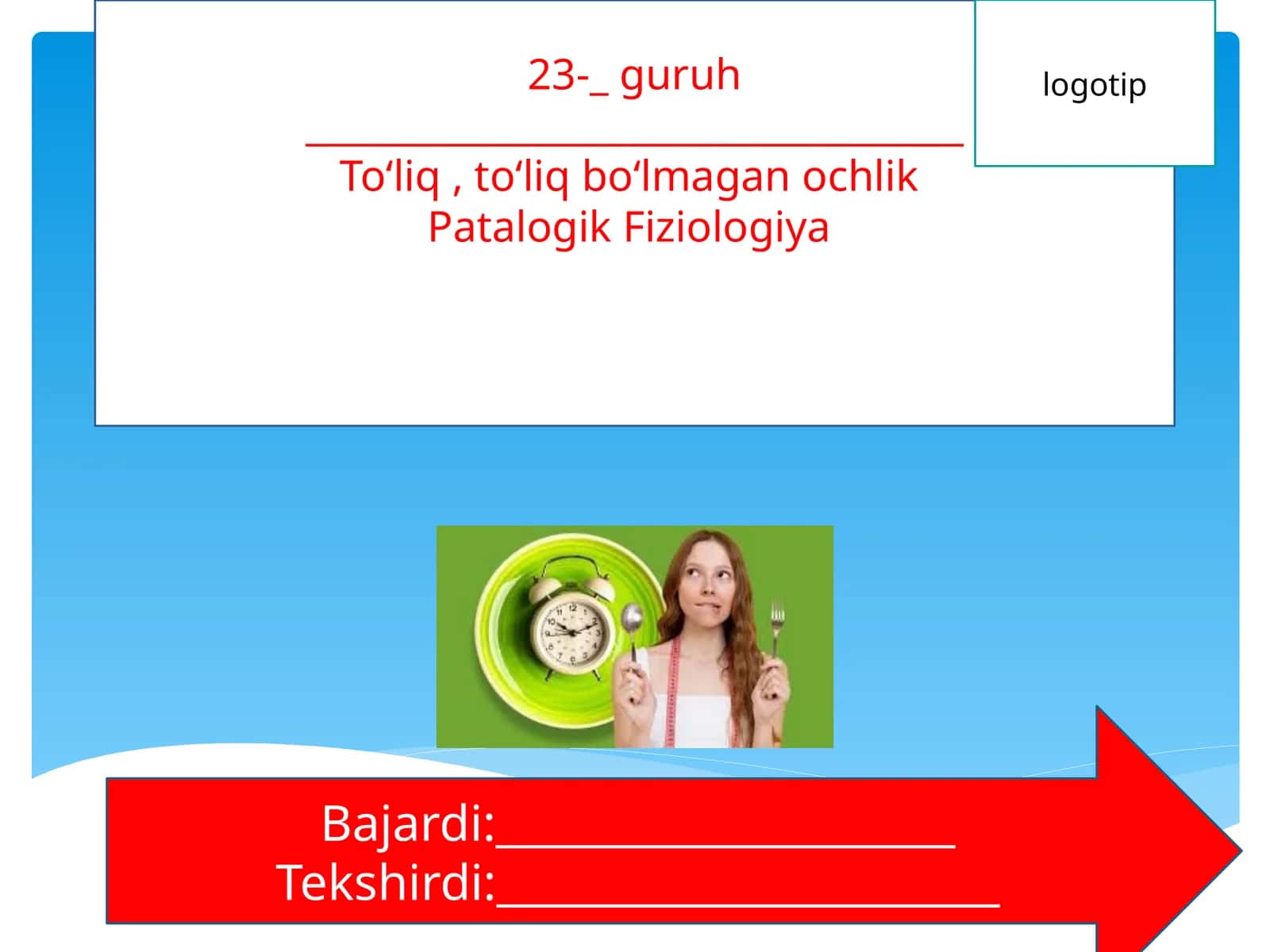 To'liq, to'liq bo'lmagan ochlik Patalogik Fiziologiya