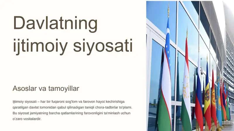 Davlatning ijtimoiy siyosati