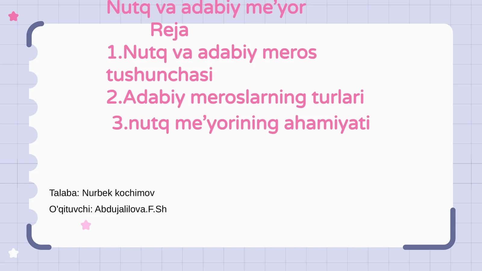 Nutq va adabiy me’yor