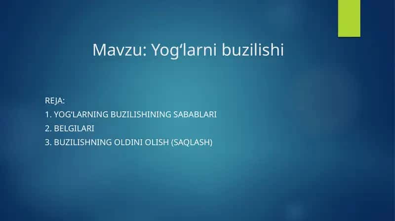 Yogʻlarni buzilishi