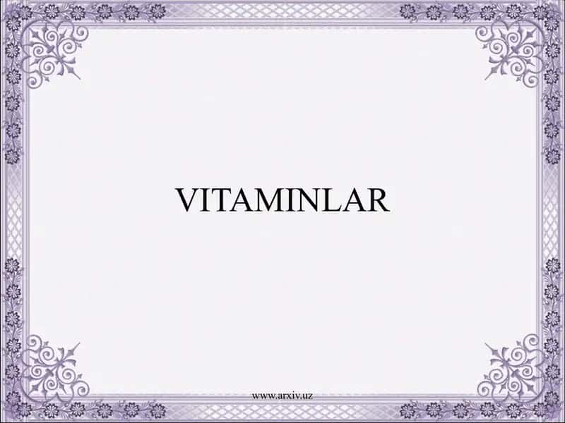 Vitaminlar
