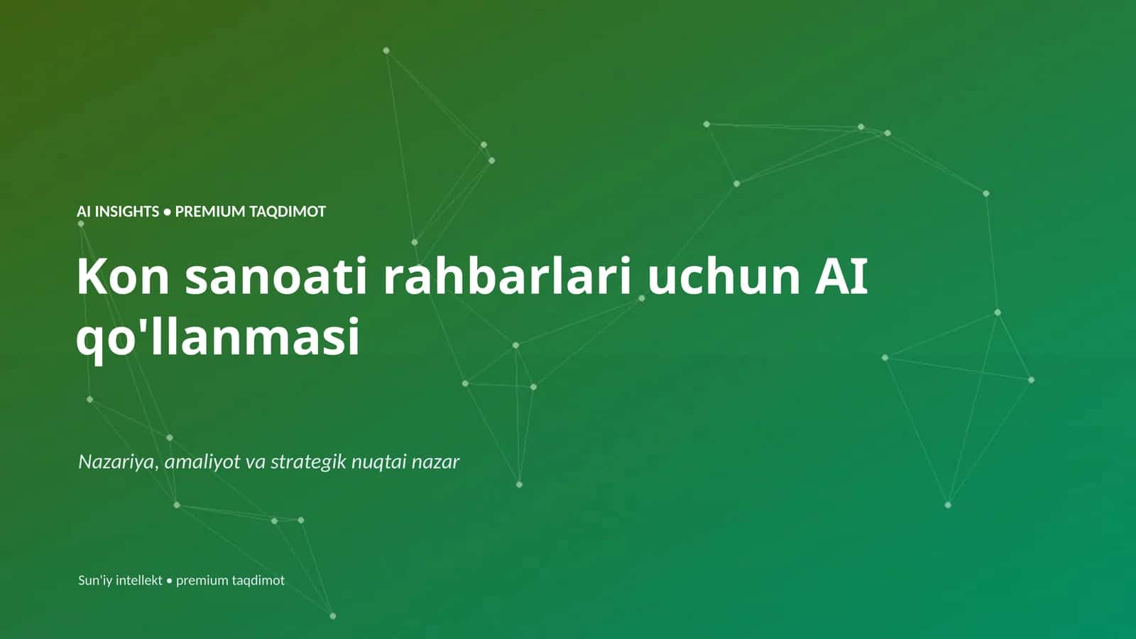 Kon sanoati rahbarlari uchun AI qo'llanmasi