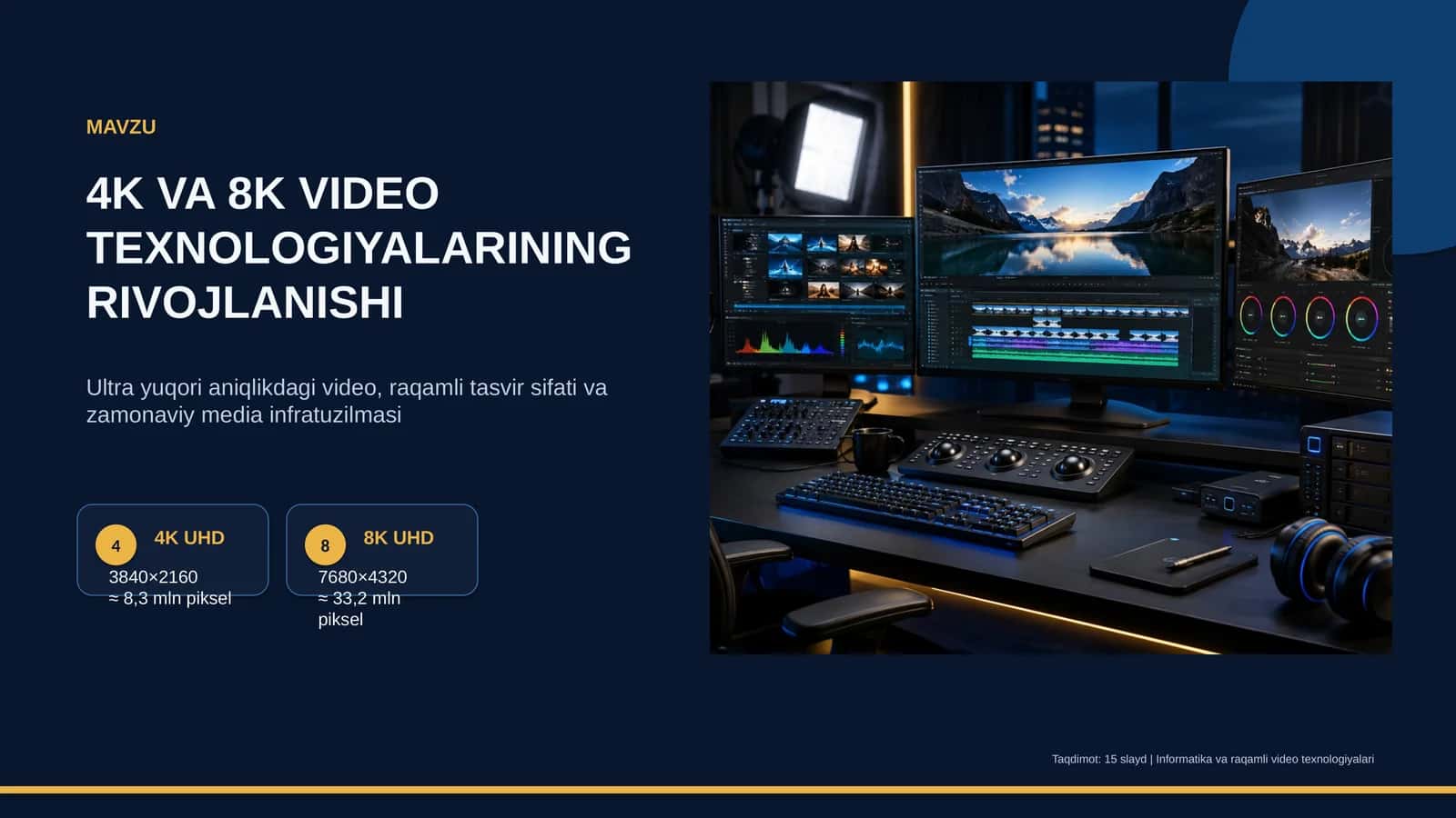 4K VA 8K VIDEO TEXNOLOGIYALARINING RIVOJLANISHI