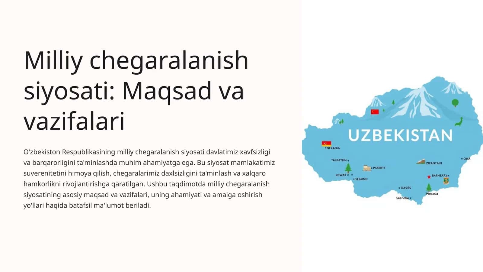 Milliy chegaralanish siyosati: Maqsad va vazifalari