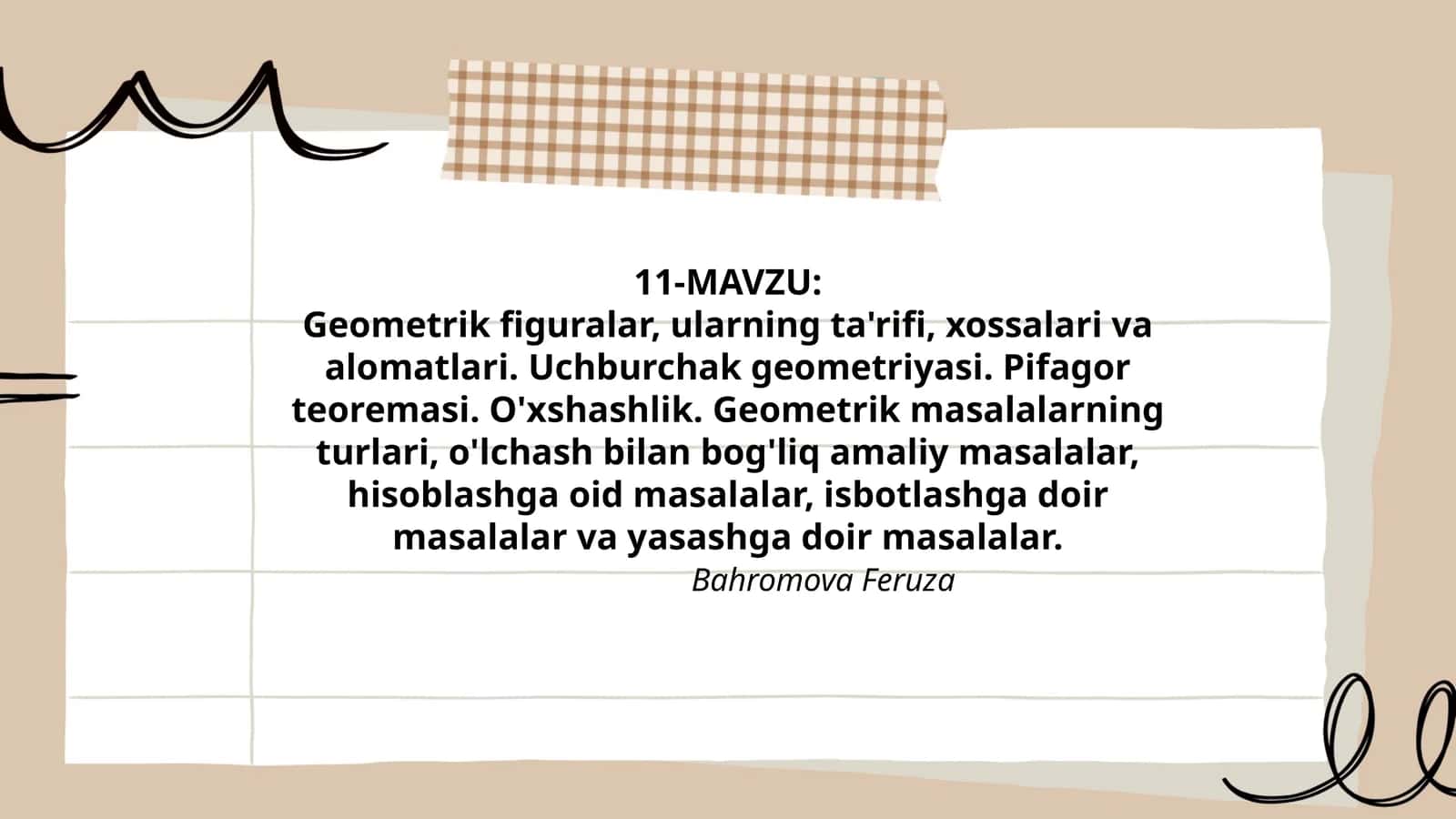 Geometrik figuralar va ularning xossalari