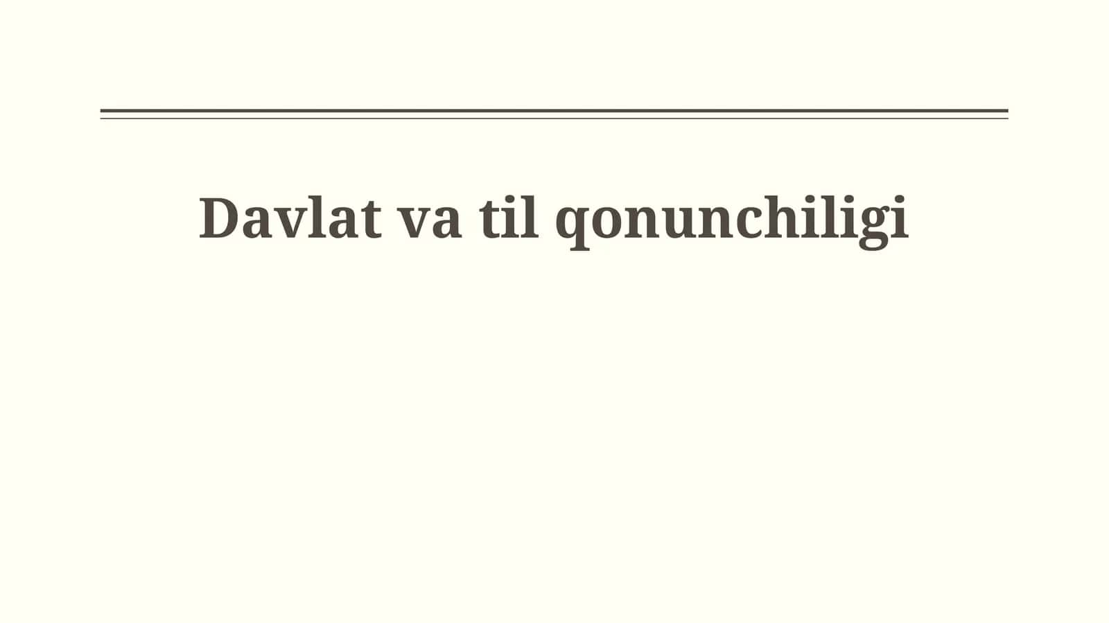 Davlat va til qonunchiligi
