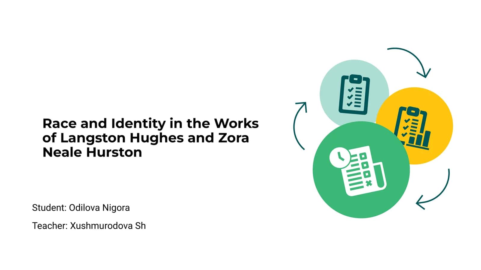 Taqdimotlar: Race and Identity in the Works of Langston Hughes and Zora Neale Hurston