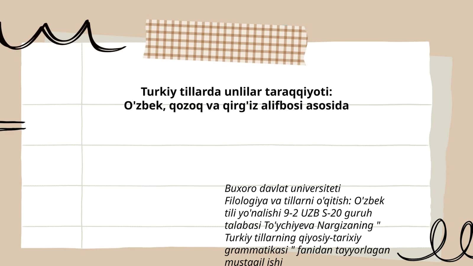 Turkiy tillarda unlilar taraqqiyoti