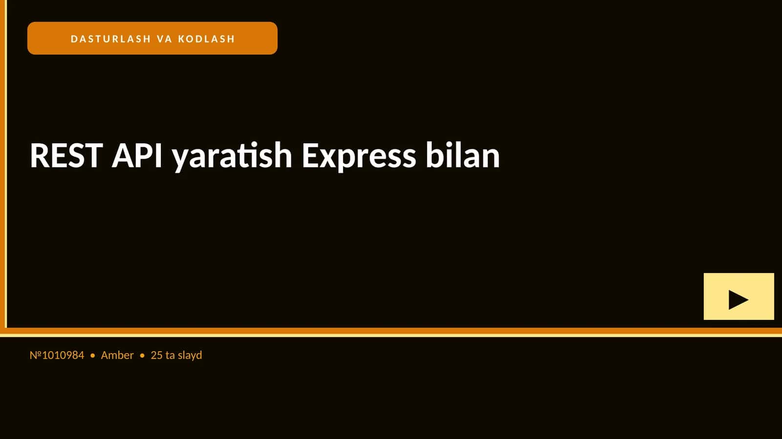 REST API yaratish Express bilan