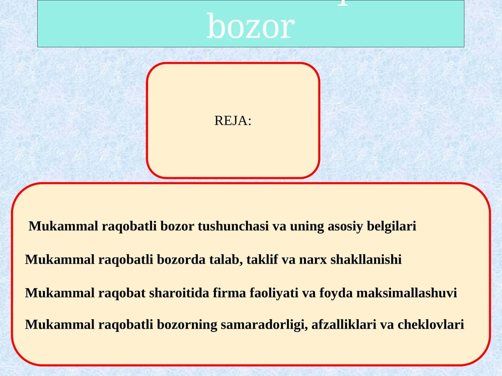 Mukammal raqobatli bozor