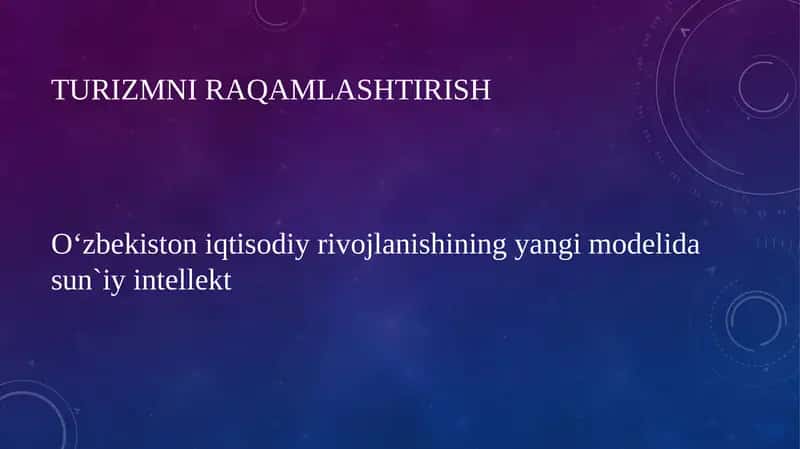 Turizmni Raqamlashitirish