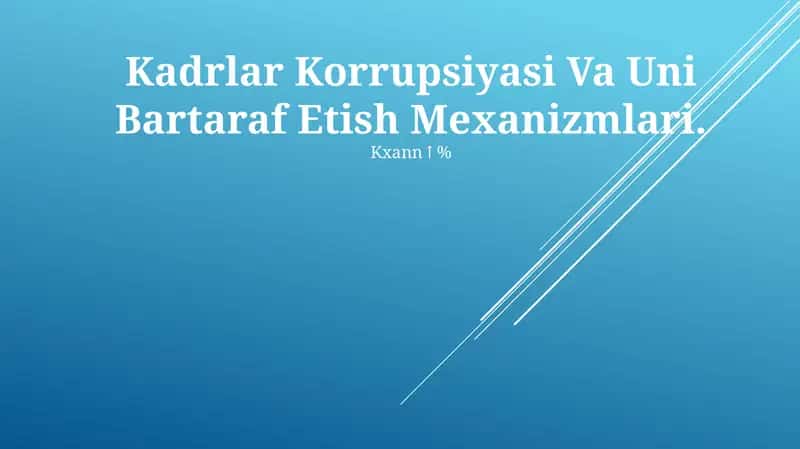 Xodimlarning korruptsiyasi