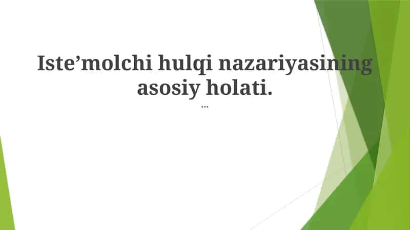 Iste'molchi Xulqiga Ta'sirlar