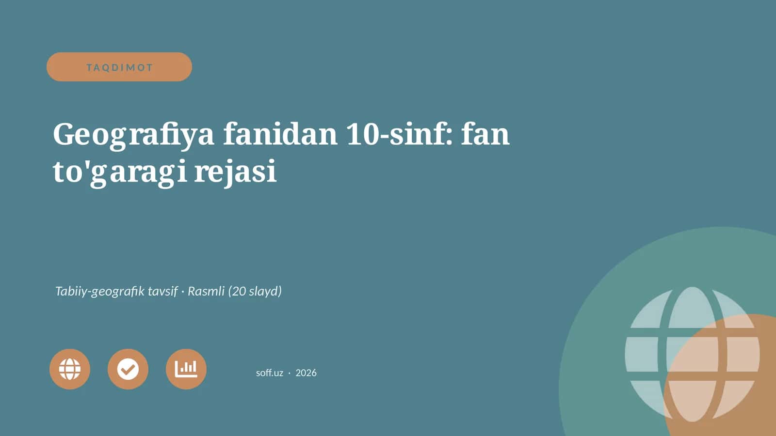 Geografiya fanidan 10-sinf: fan to'garagi rejasi