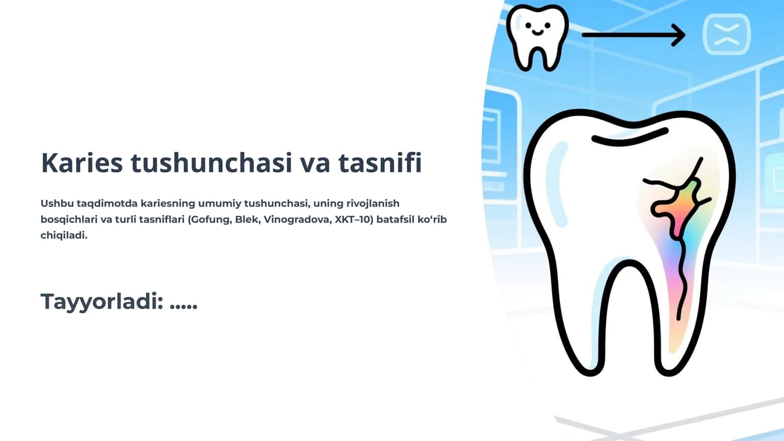 Karies tushunchasi va tasnifi