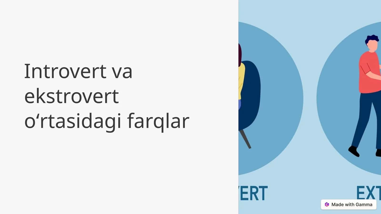 Introvert va ekstrovert oʻrtasidagi farqlar