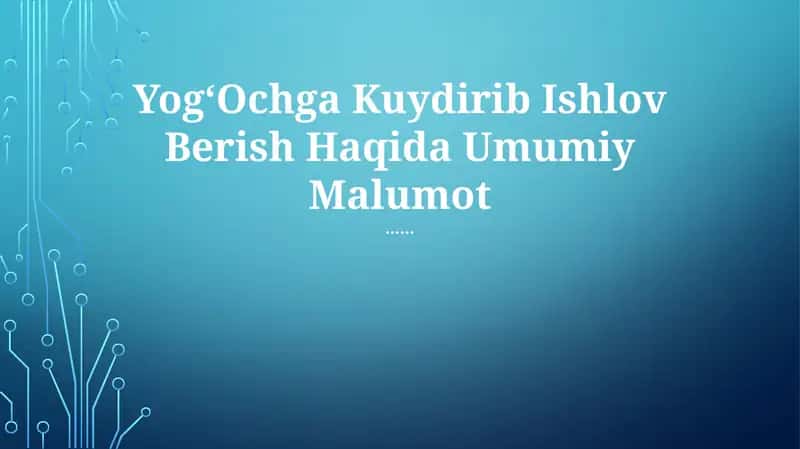 Yog'ochga Kuydirib Ishlov Berish Haqida Umumiy Malumot
