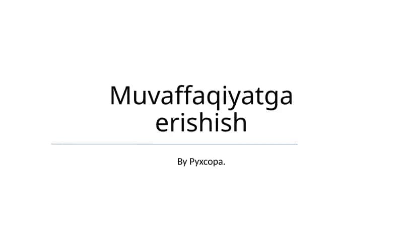 Muvaffaqiyatga erishish