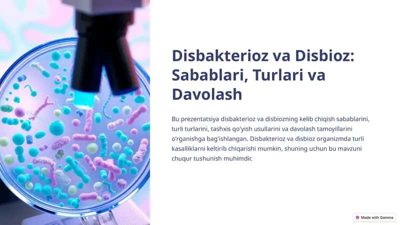 Disbakterioz va Disbioz: Sabablari, Turlari va Davolash