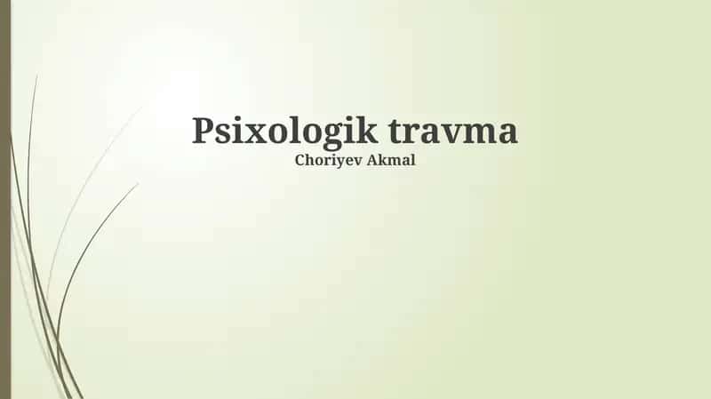 Psixologik travma