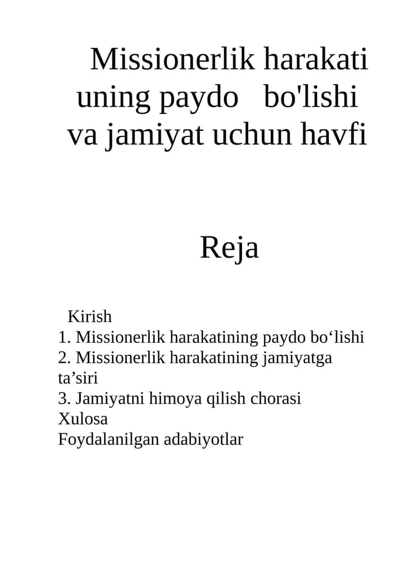 Missionerlik harakati