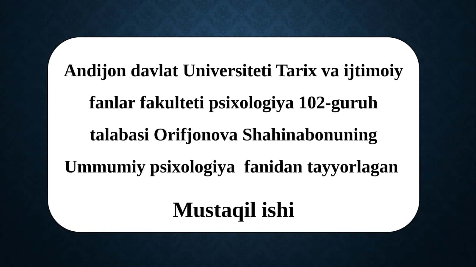 Psixologiyadashaxsningo'rganishlarnazariyasi