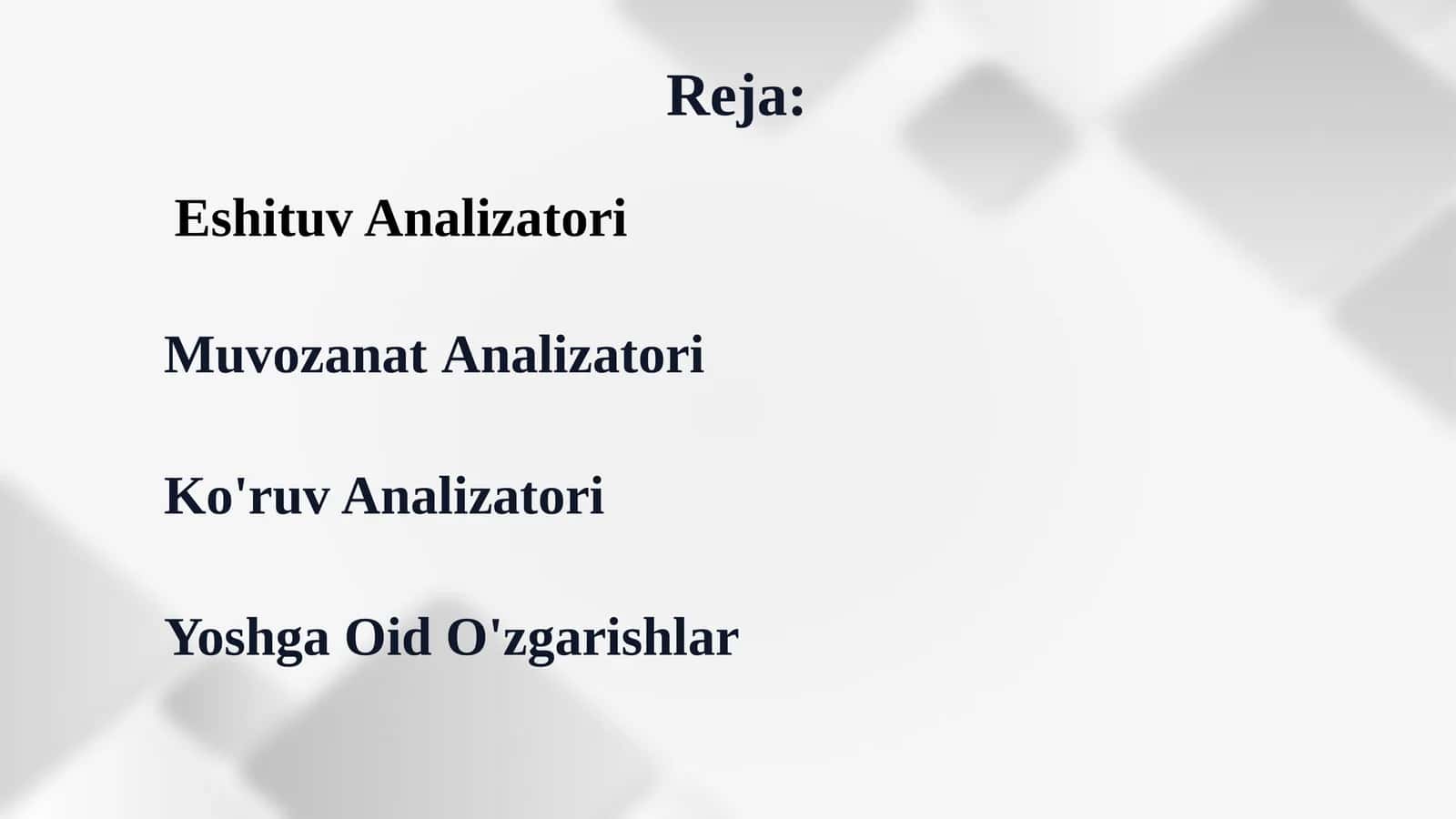 eshituv muvozanat ko’ruv analizatorlari