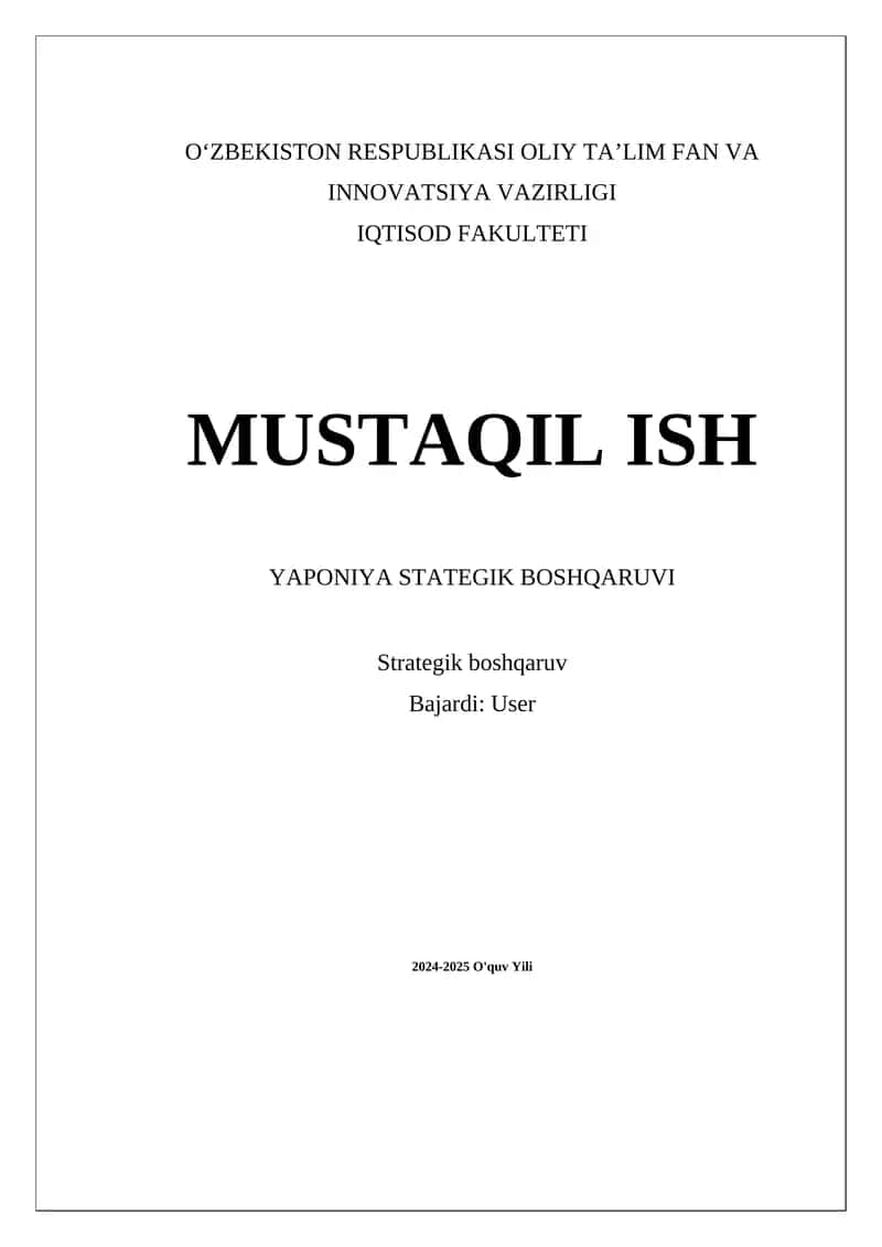 Yaponiya stategik boshqaruv