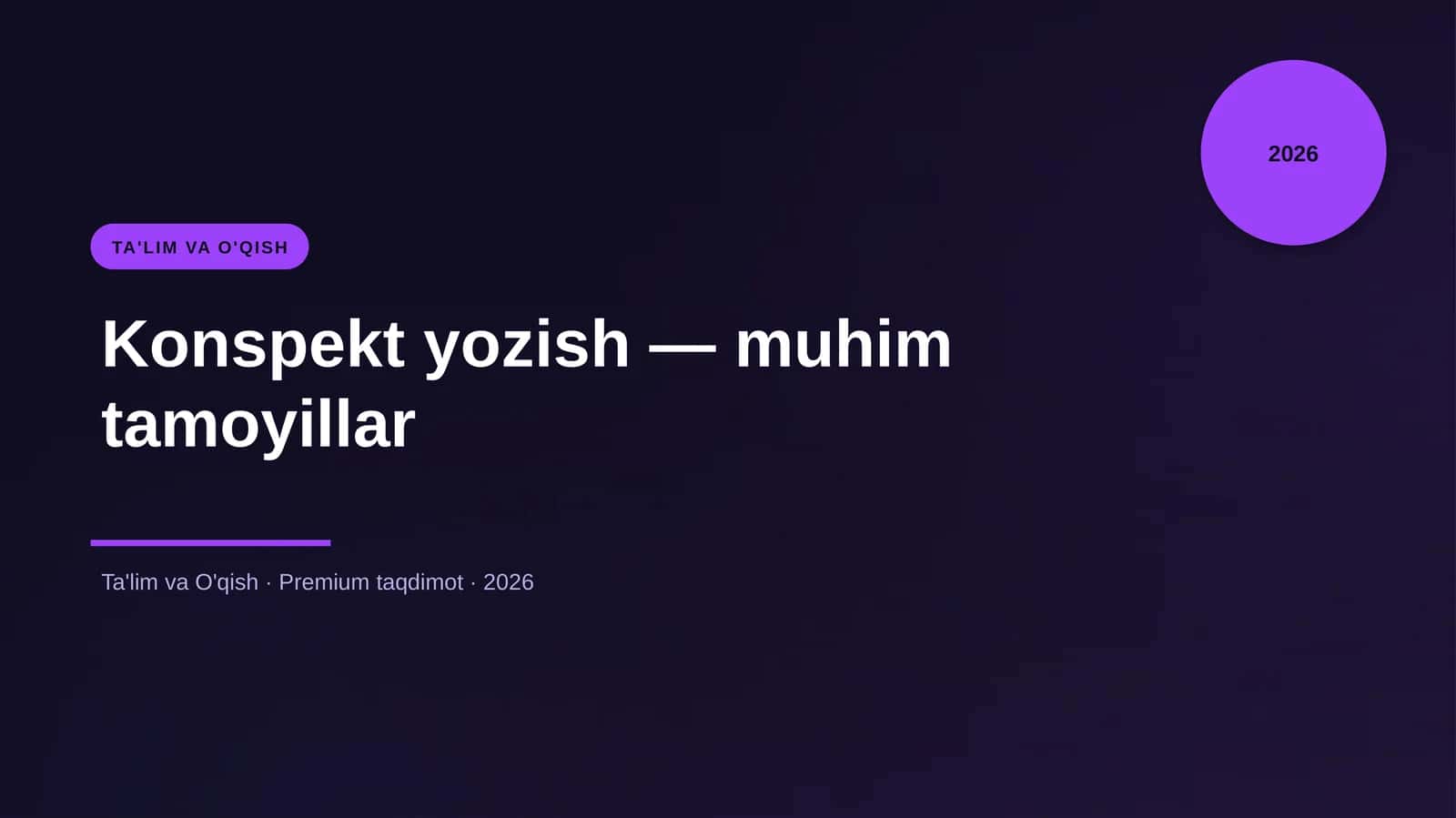 Konspekt yozish — muhim tamoyillar