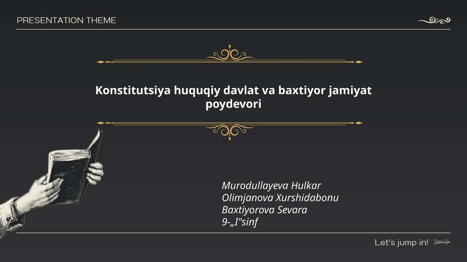 Konstitutsiya huquqiy davlat va baxtiyor jamiyat poydevori