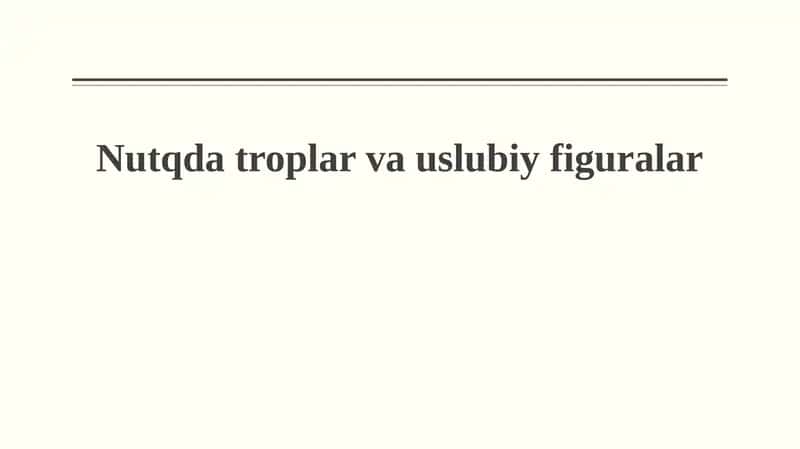 Nutq uslublari va badiiy vositalar