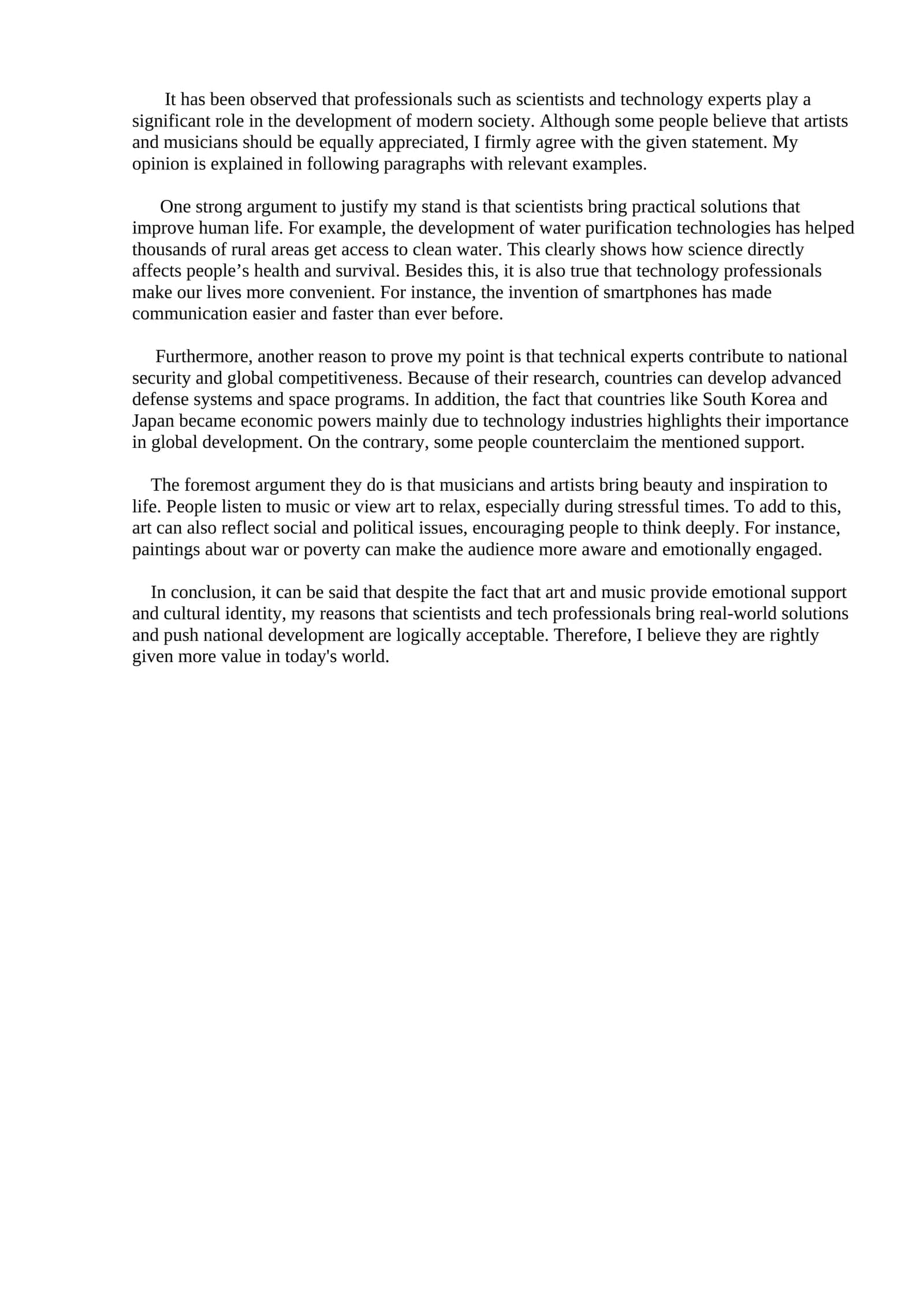 Role of Scientists and Technology Experts in Modern Society