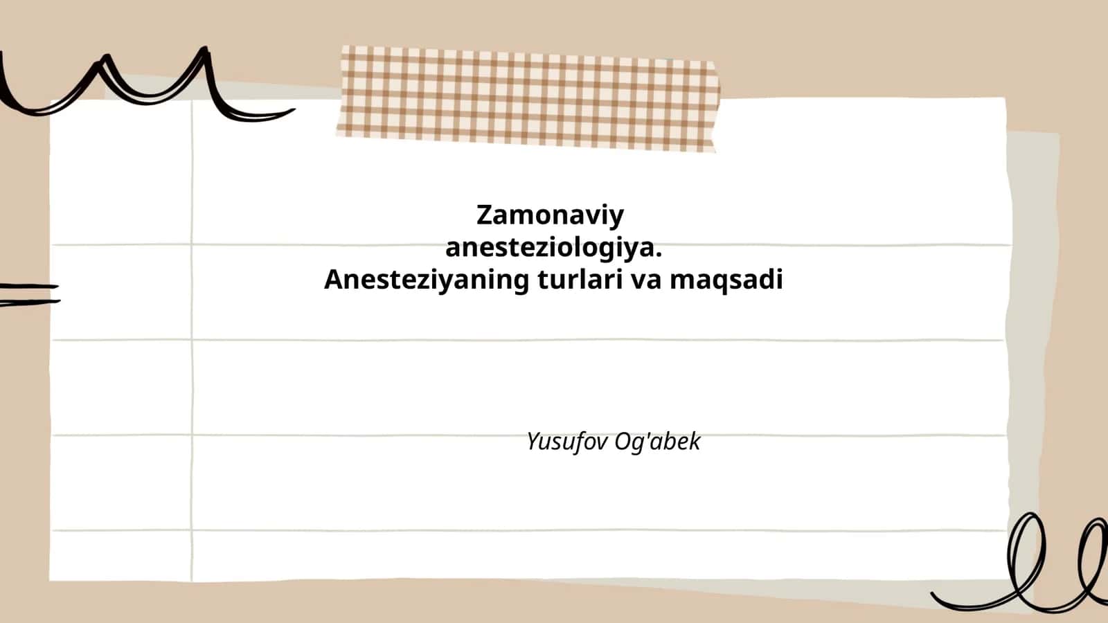 Zamonaviy anesteziologiya