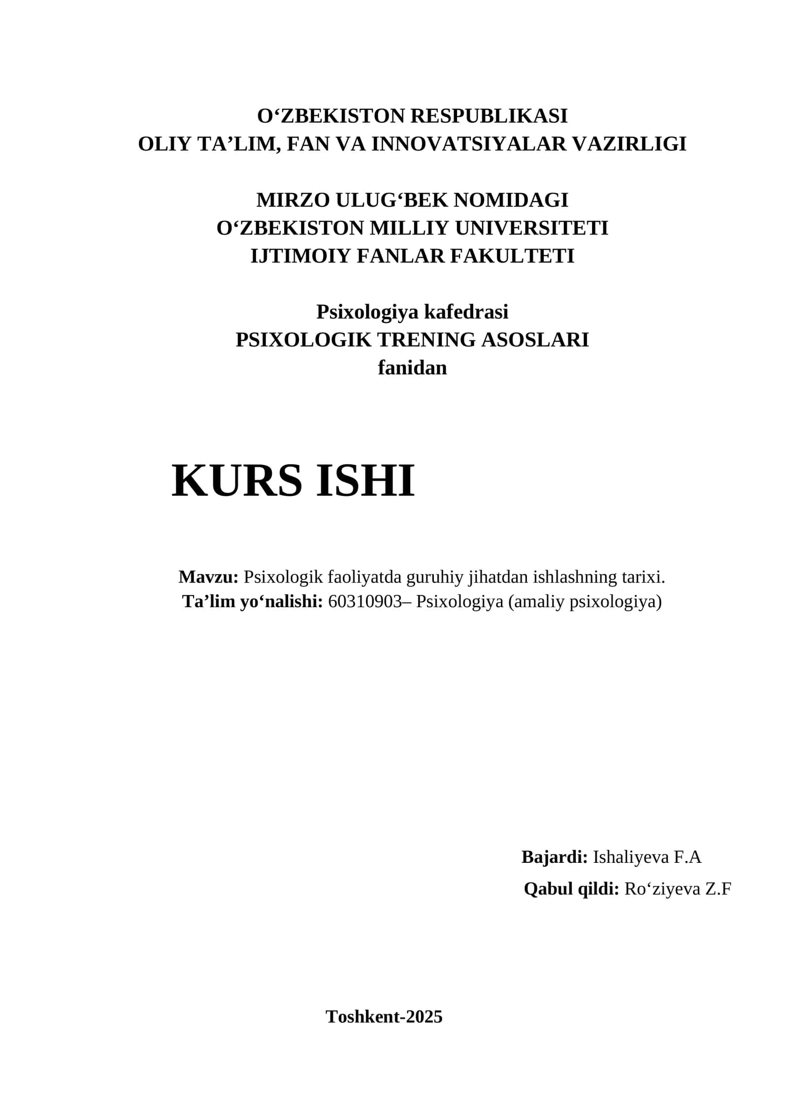 Psixologik Trening Asoslari