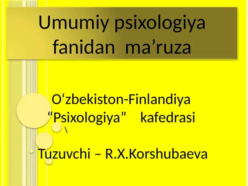 Umumiy Psixologiya