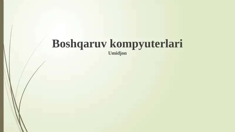 Boshqaruv kompyuterlari