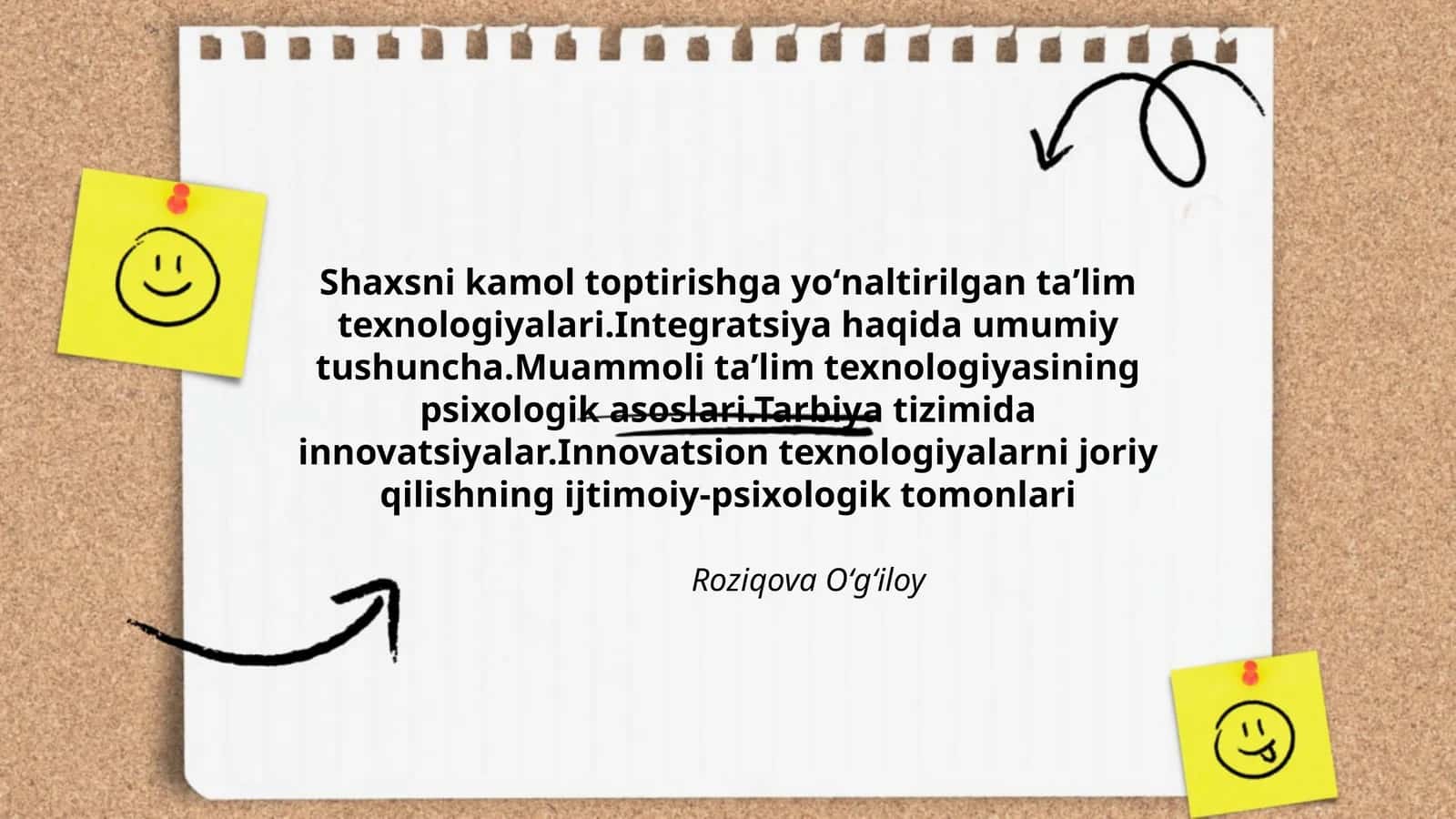 Shaxsni kamol toptirishga yoʻnaltirilgan taʼlim texnologiyalari.Integratsiya haqida umumiy tushuncha