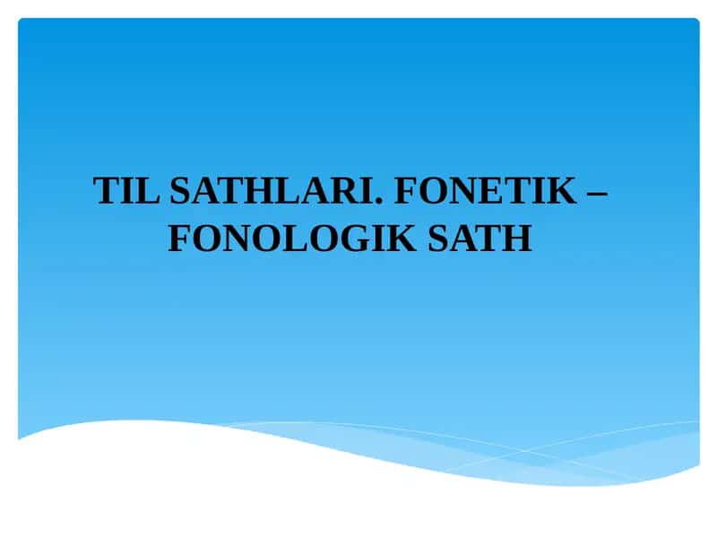 Fonetik–Fonologik Sath